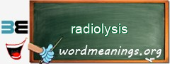 WordMeaning blackboard for radiolysis